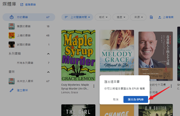 匯出Google epub檔案